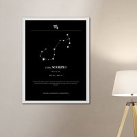 Escorpio – Constelación Minimalista – Mapa Zodiacal